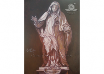 Oeuvre peinture à l'huile de la statut Sainte-Julienne de Falconieri par PommArt
