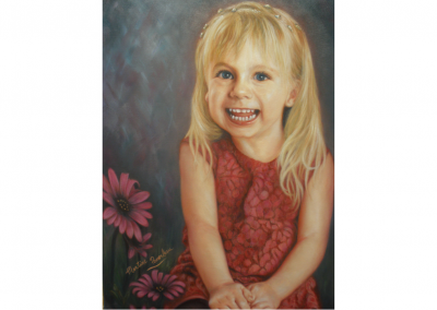 Peinture à l'huile portrait enfant Amélie par PommArt