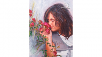 Peinture oeuvre Les Roses de Mamie par PommArt