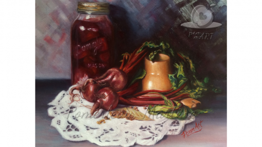 oeuvre peinture à l'huile de betteraves : Art à conserver par PommArt